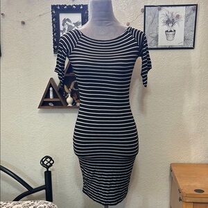 Black and White Striped Dress
